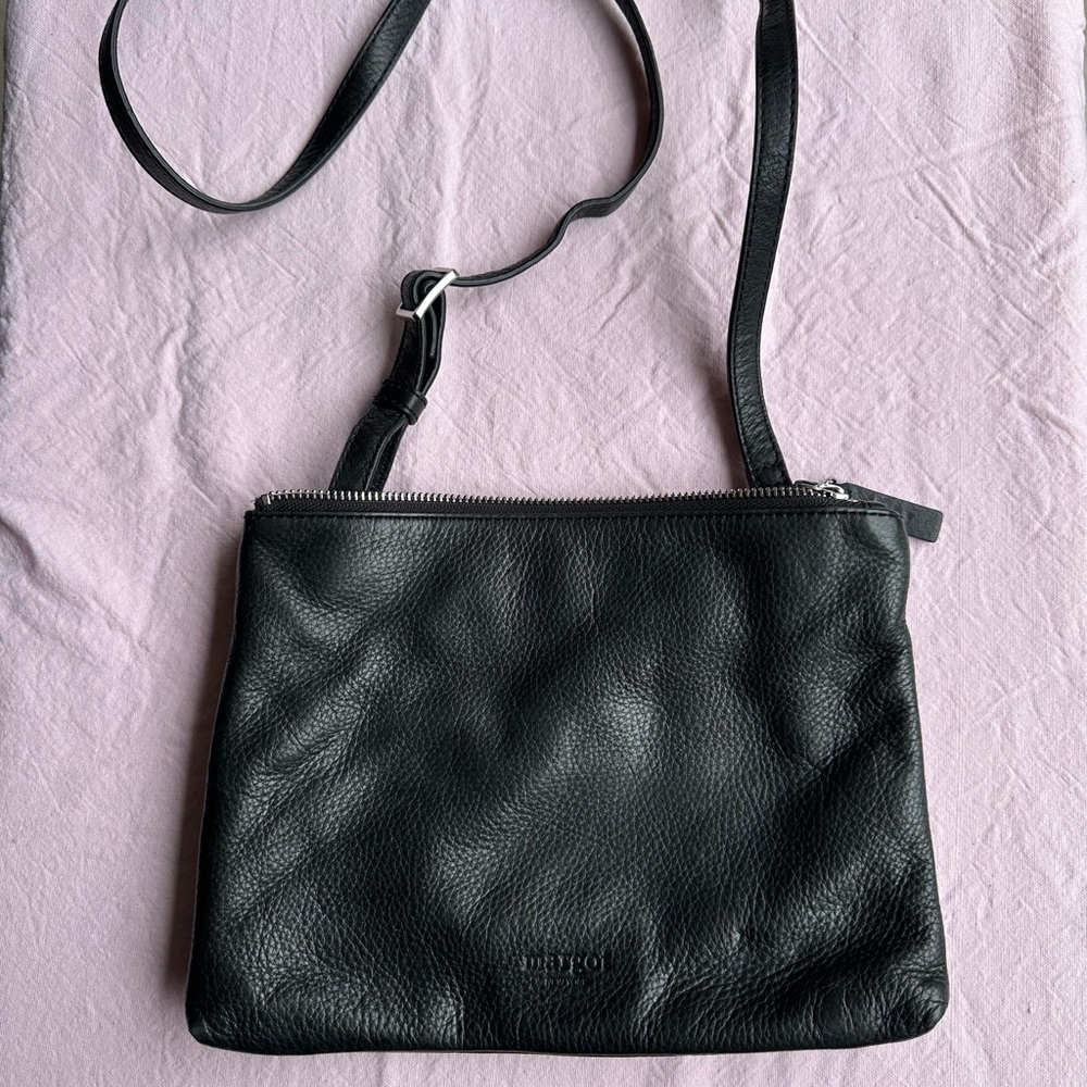 Margot Black Crossbody Bag Pebbled Leather